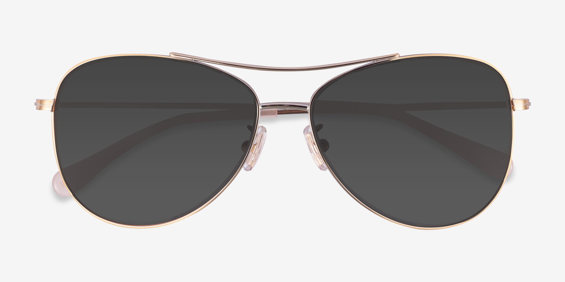Coach L1013 HC7079 Sunglasses  Light Gold gray mirror lens pilot 58-14-140 Coach HC7079 L1013 - Aviator Light Gold Frame Sunglasses For  main image 3