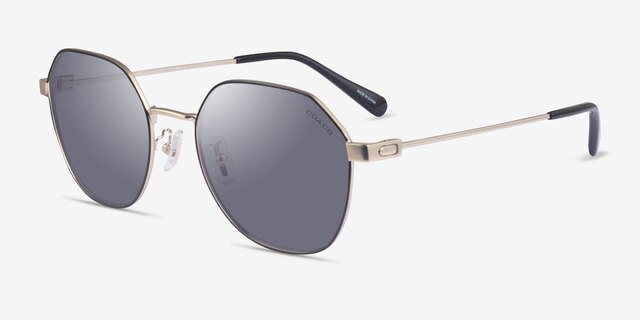 Coach HC7155 CL915 Satin Light Gold Black MetalSunglass Frames from EyeBuyDirect, Angle View
