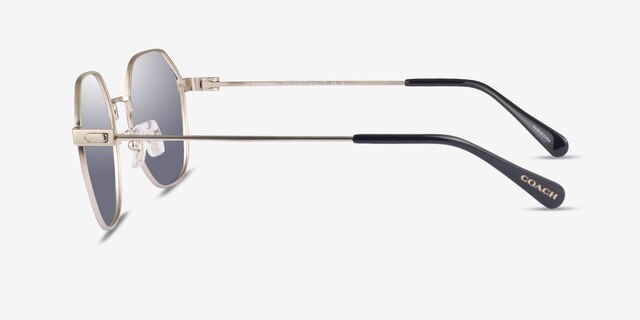 Coach HC7155 CL915 Satin Light Gold Black MetalSunglass Frames from EyeBuyDirect, Side View