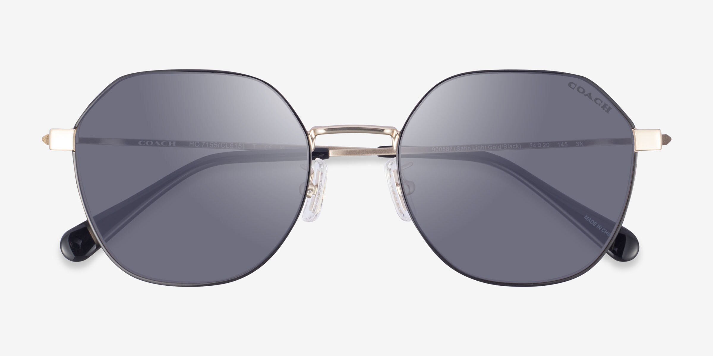 COACH ゴールド (2点) Coach HC7155 CL915 - Geometric Satin Light Gold Frame Prescription