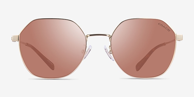 Coach HC7155 CL915 Satin Light Gold MetalSunglass Frames from EyeBuyDirect, Front View