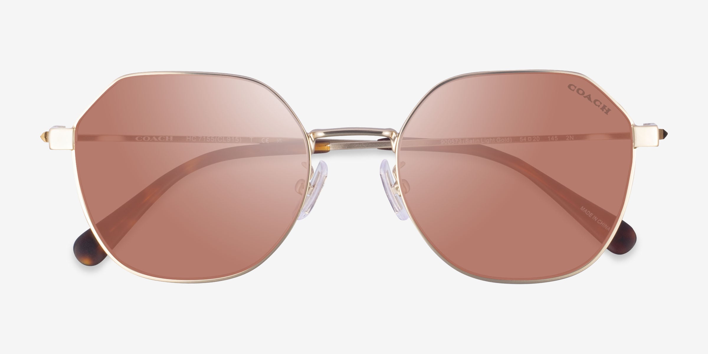 Coach HC7155 CL915 - Geometric Satin Light Gold Frame Prescription