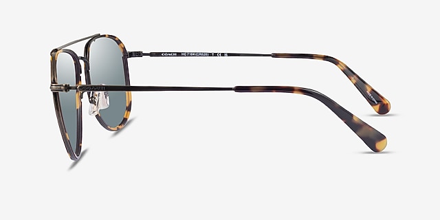 Coach HC7164 CR626 Antique Gold Tokyo Tortoise MetalSunglass Frames from EyeBuyDirect, Side View