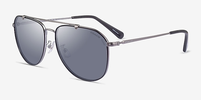 Coach HC7164 CR626 Satin Gunmetal Black MetalSunglass Frames from EyeBuyDirect, Angle View