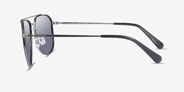 Coach HC7164 CR626 Satin Gunmetal Black MetalSunglass Frames from EyeBuyDirect, Side View