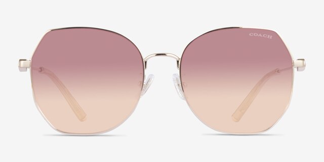 Coach HC7175 CAD79 Shiny Light Gold MetalSunglass Frames from EyeBuyDirect, Front View