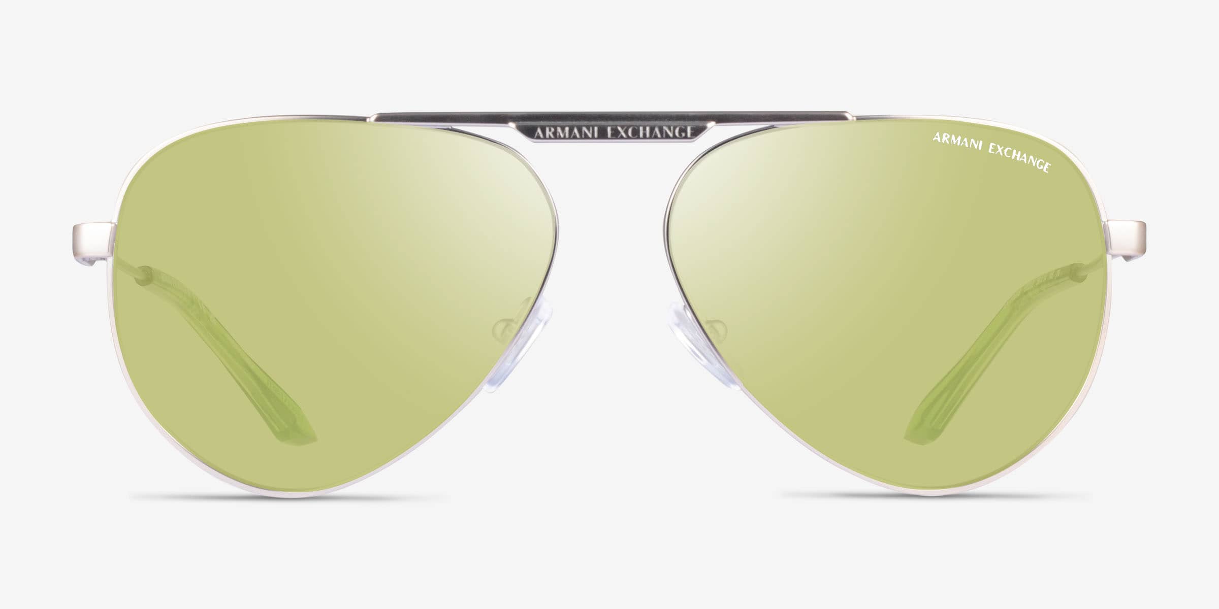 Armani Exchange AX2060S - Aviator Matte Silver Frame Prescription
