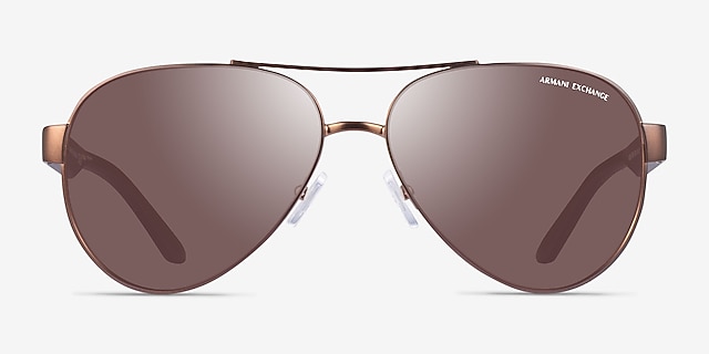 Armani Exchange AX2034S Matte Dark Brown MetalSunglass Frames from EyeBuyDirect, Front View