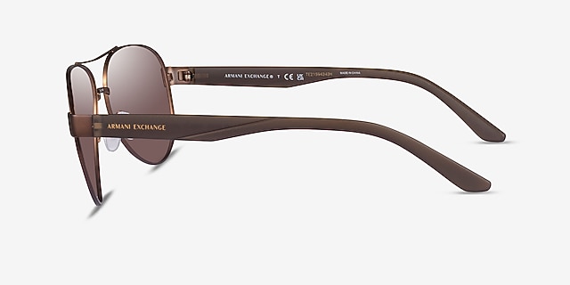 Armani Exchange AX2034S Matte Dark Brown MetalSunglass Frames from EyeBuyDirect, Side View