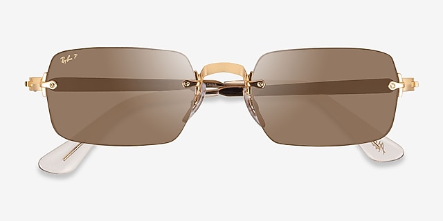 Ray-Ban RB3928 Arista Gold MetalSunglass Frames from EyeBuyDirect, Closed View