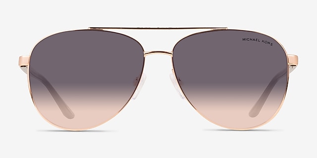 Michael Kors MK5007 Hvar Rose Gold MetalSunglass Frames from EyeBuyDirect, Front View