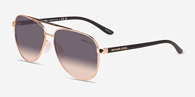 Michael Kors MK5007 Hvar Rose Gold MetalSunglass Frames from EyeBuyDirect, Angle View