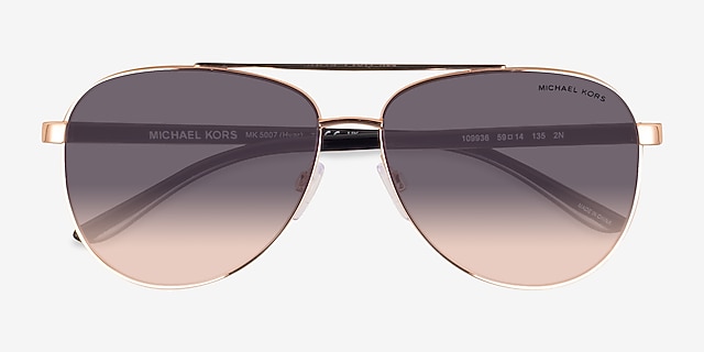 Michael Kors MK5007 Hvar Rose Gold MetalSunglass Frames from EyeBuyDirect, Closed View