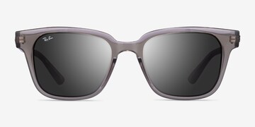 Ray-Ban RB4323 Square Sunglasses, Transparent/Clear Gradient Grey, 51 mm