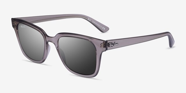 Ray-Ban RB4323 Transparent Gray PlasticSunglass Frames from EyeBuyDirect, Angle View
