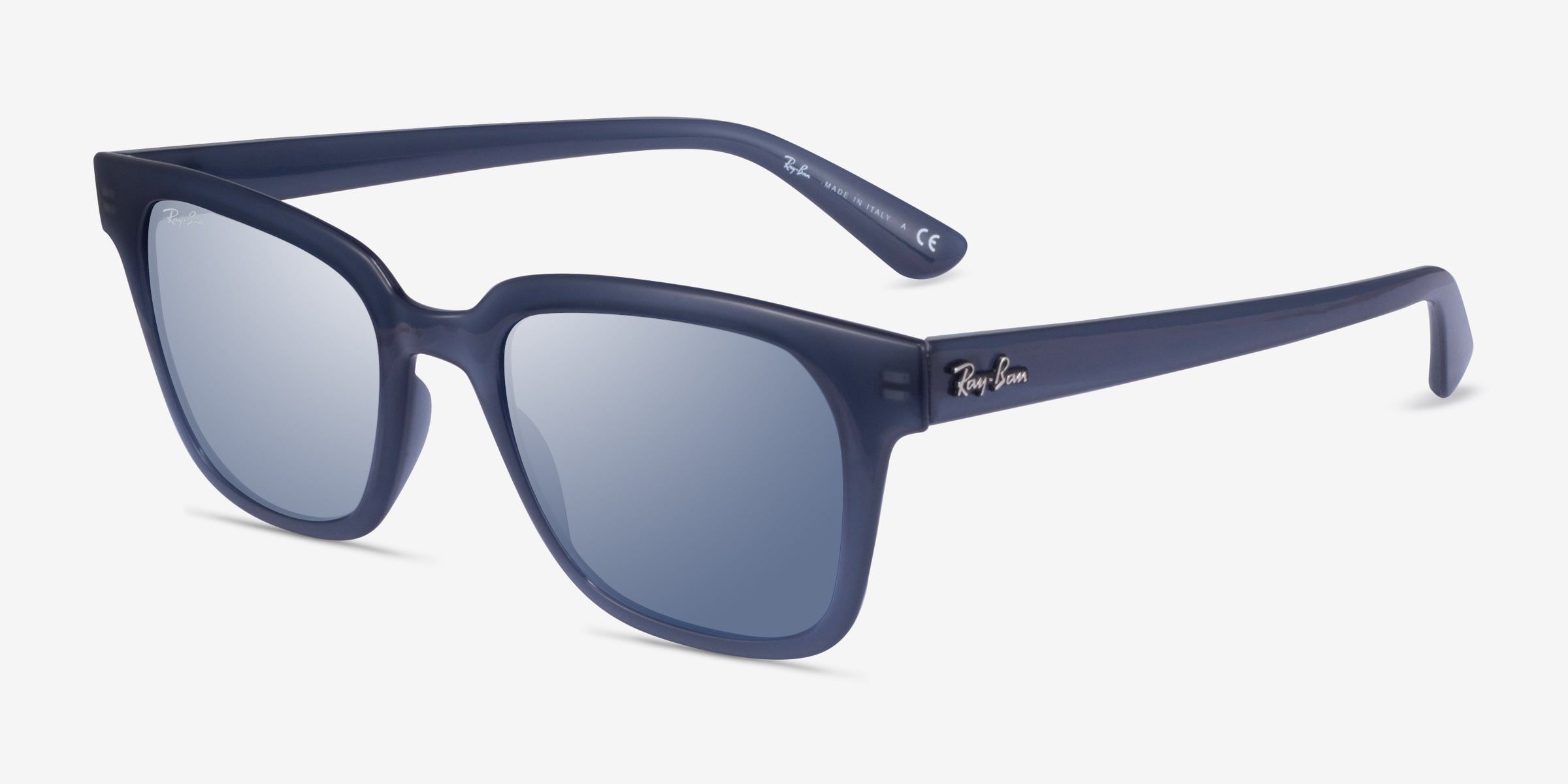 眼鏡 Ray-Ban IRIS Ray-Ban RB4323 - Square Transparent Gray Frame Prescription