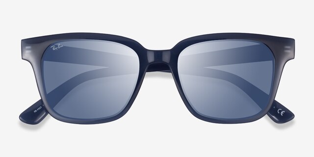 Ray-Ban RB4323 Transparent Dark Blue PlasticSunglass Frames from EyeBuyDirect, Closed View