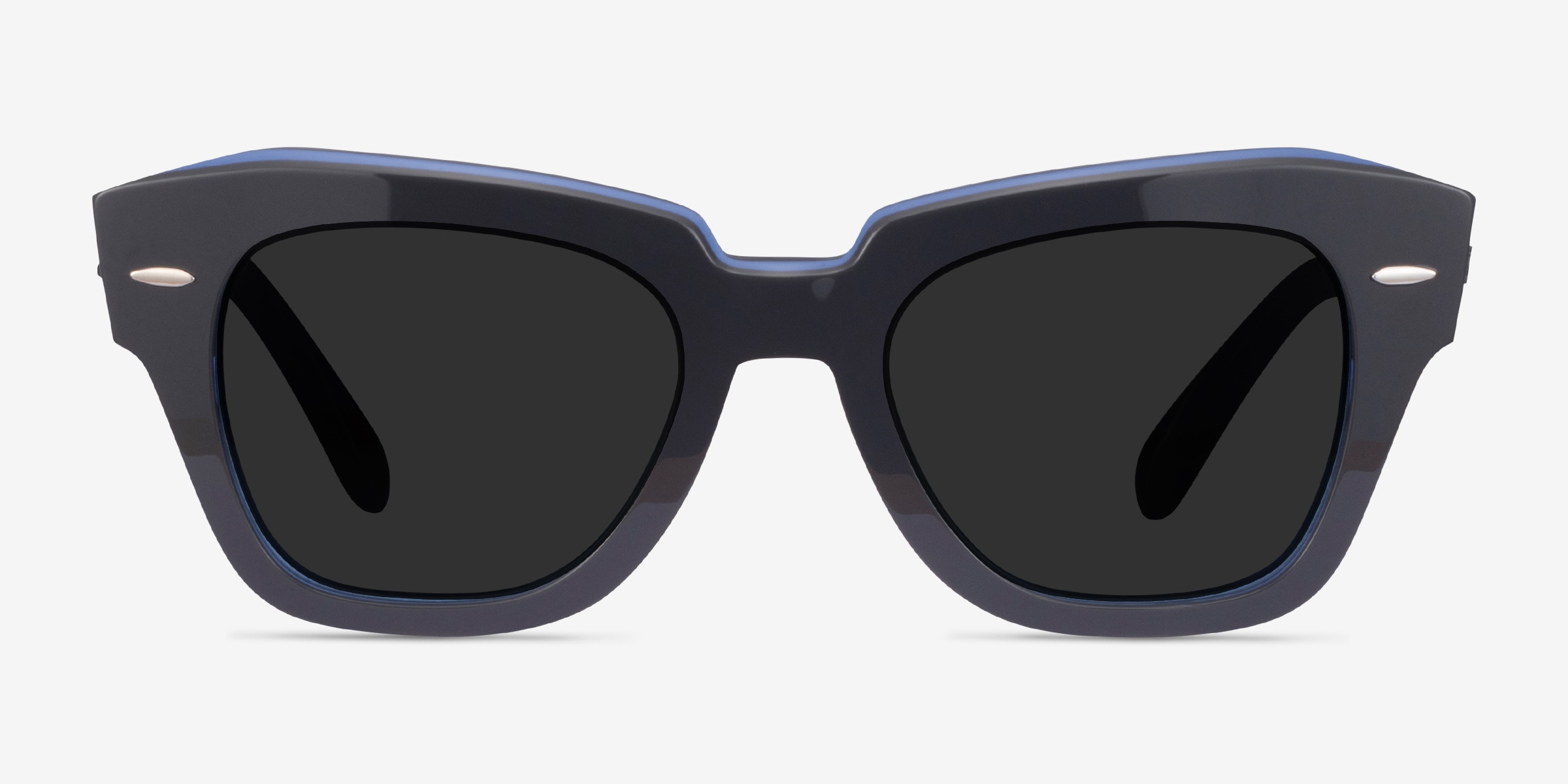 Ray-Ban Sunglasses RB2186 STATE STREET 1298/3M Blue on Transparent Blue Square Amazon.com: Ray-Ban Unisex RB2186 State Street Square  main image 4