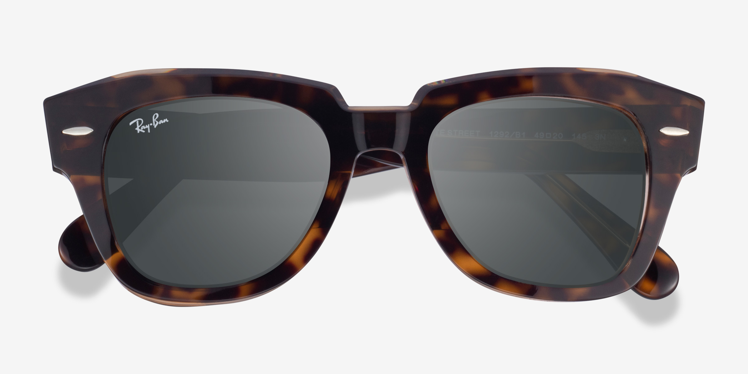 Ray-Ban State Street - Square Havana On Transparent Brown Frame ...