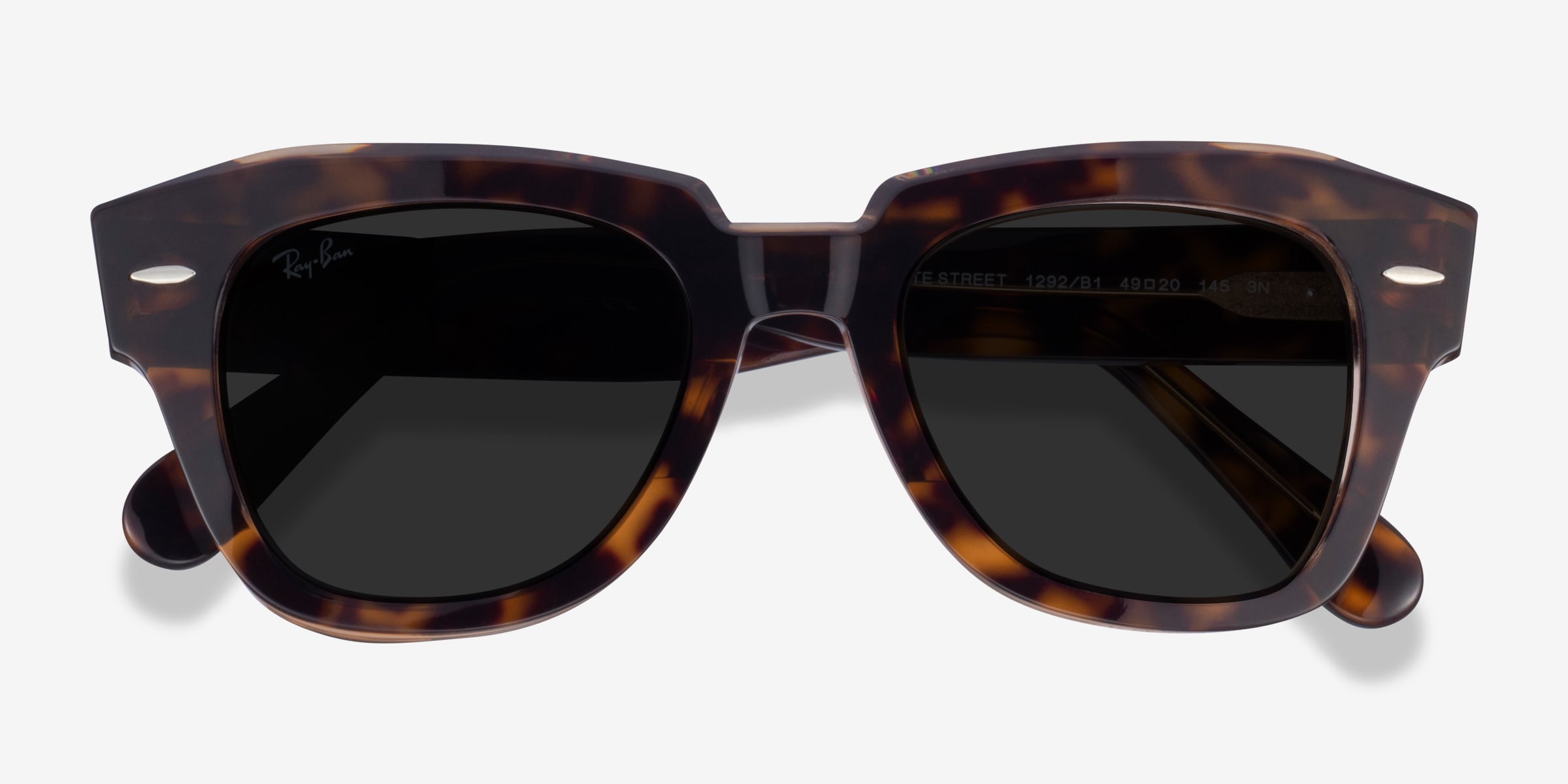 Ray-Ban State Street - Square Gray On Transparent Blue Frame
