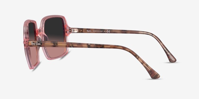 Ray-Ban Square II Transparent Pink AcetateSunglass Frames from EyeBuyDirect, Side View