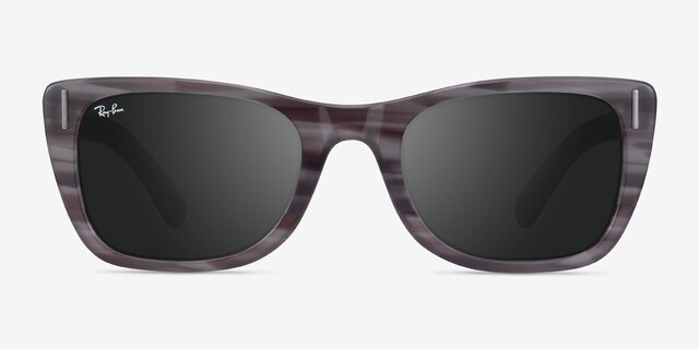 Ray-Ban Caribbean Striped Gray AcetateSunglass Frames from EyeBuyDirect, Front View