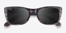 Ray-Ban Caribbean Striped Gray AcetateSunglass Frames from EyeBuyDirect, Closed View