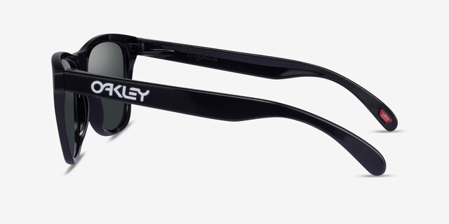 Oakley Frogskins Polished Black PlasticSunglass Frames from EyeBuyDirect, Side View