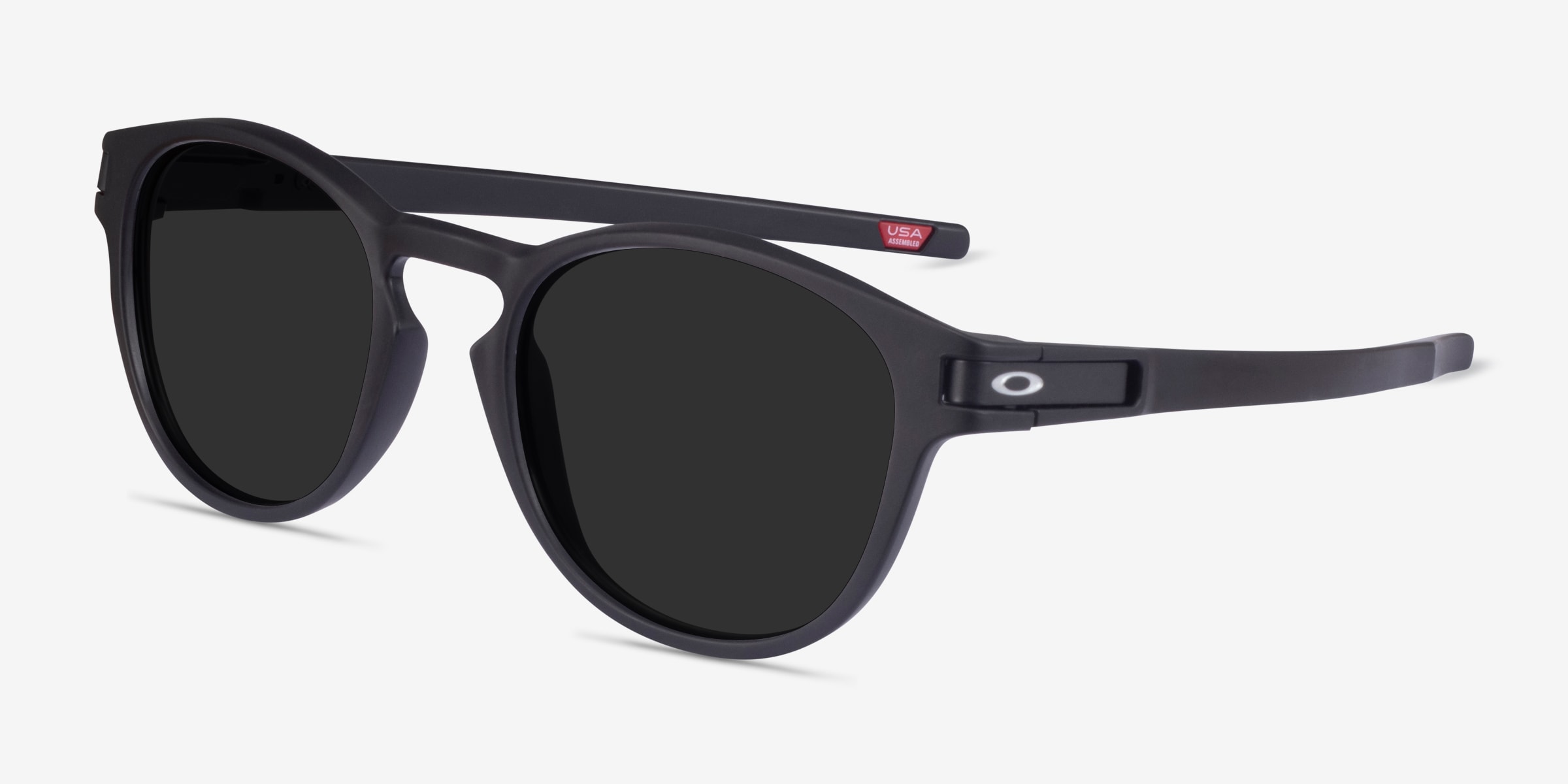 Oakley Latch - Round Matte Black Frame Sunglasses For Men