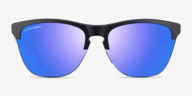 Oakley Frogskins Lite Matte Black Matte Clear PlasticSunglass Frames from EyeBuyDirect, Front View