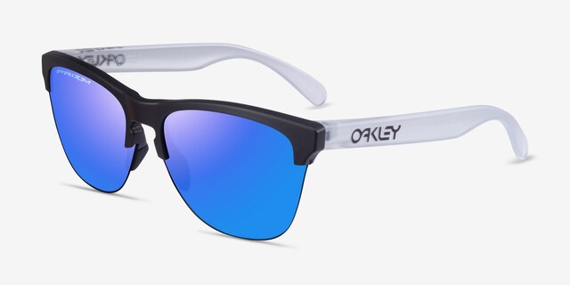 Oakley Frogskins Lite Matte Black Matte Clear PlasticSunglass Frames from EyeBuyDirect, Angle View