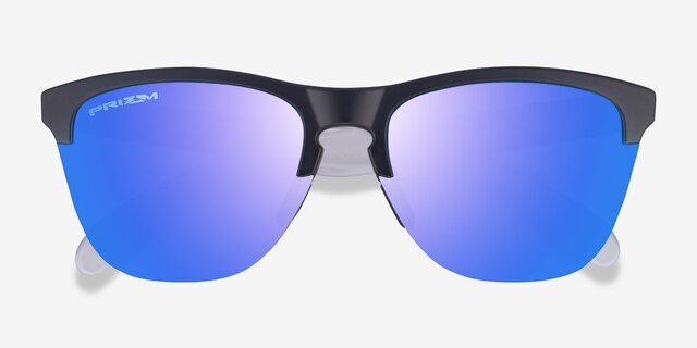 Oakley Frogskins Lite Matte Black Matte Clear PlasticSunglass Frames from EyeBuyDirect, Closed View