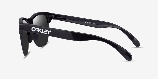 Oakley Frogskins Lite Polished Black PlasticSunglass Frames from EyeBuyDirect, Side View