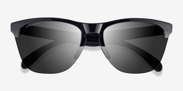 Oakley Frogskins Lite Polished Black PlasticSunglass Frames from EyeBuyDirect, Closed View