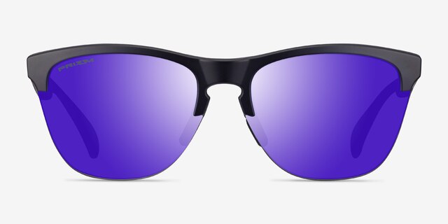 Oakley Frogskins Lite Matte Black PlasticSunglass Frames from EyeBuyDirect, Front View