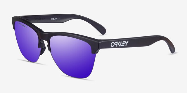Oakley Frogskins Lite Matte Black PlasticSunglass Frames from EyeBuyDirect, Angle View