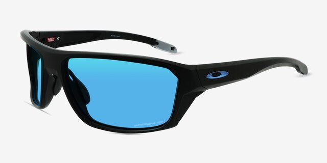 Oakley Split Shot Black PlasticSunglass Frames from EyeBuyDirect, Angle View
