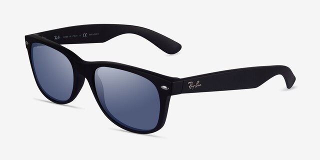 Ray-Ban RB2132 Wayfarer Matte Black PlasticSunglass Frames from EyeBuyDirect, Angle View