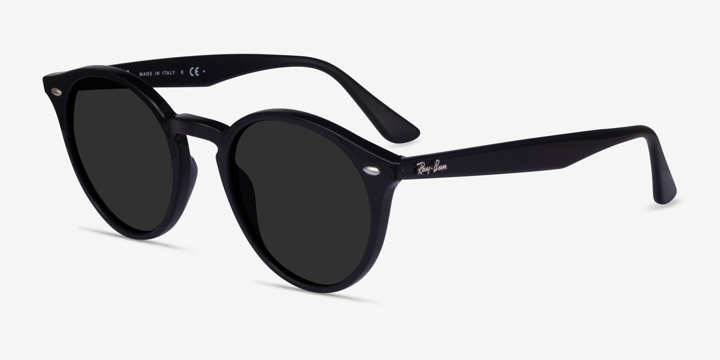 Ray-Ban RB2180 - Round Black Frame Prescription Sunglasses Ray-Ban RB2180 - Round Black Frame Prescription Sunglasses