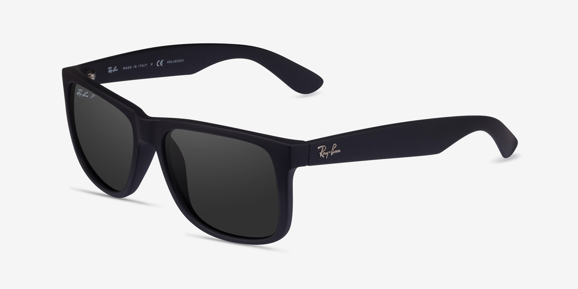 Ray-Ban Justin - Square Black Frame Sunglasses For Men | Eyebuydirect