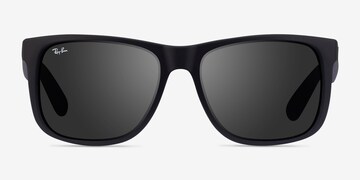Ray-Ban Justin - Square Matte Black Frame Sunglasses For Men | Eyebuydirect