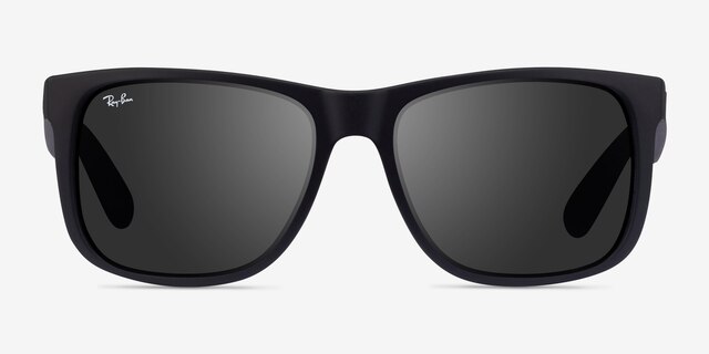 Ray-Ban Justin Matte Black PlasticSunglass Frames from EyeBuyDirect, Front View