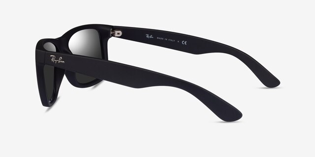Ray-Ban Justin Matte Black PlasticSunglass Frames from EyeBuyDirect, Side View