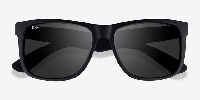 Ray-Ban Justin Matte Black PlasticSunglass Frames from EyeBuyDirect, Closed View
