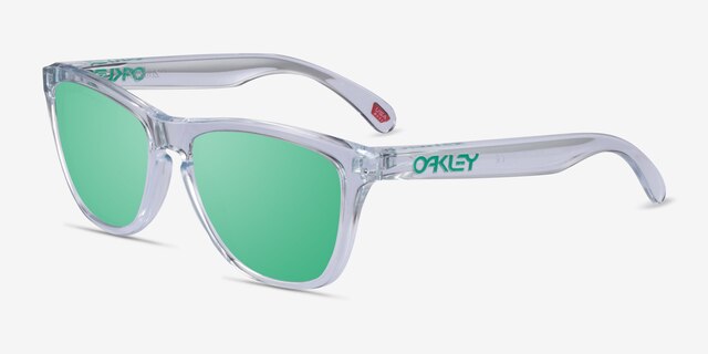 Oakley Frogskins Clear PlasticSunglass Frames from EyeBuyDirect, Angle View