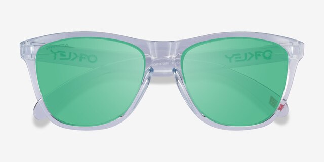 Oakley Frogskins Clear PlasticSunglass Frames from EyeBuyDirect, Closed View