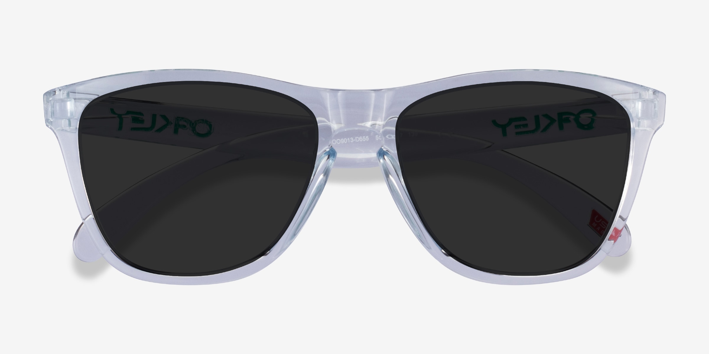 Oakley Frogskins - Square Polished Clear Frame Sunglasses