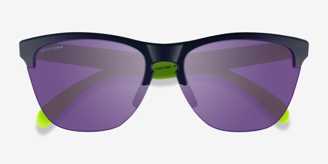 Oakley Frogskins Lite Navy PlasticSunglass Frames from EyeBuyDirect, Closed View