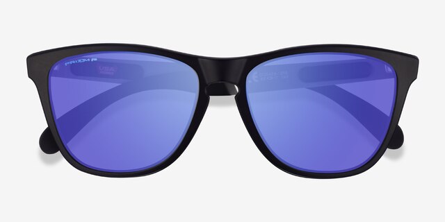 Oakley Frogskins Mix Black PlasticSunglass Frames from EyeBuyDirect, Closed View