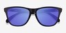 Oakley Frogskins Mix Black PlasticSunglass Frames from EyeBuyDirect, Closed View